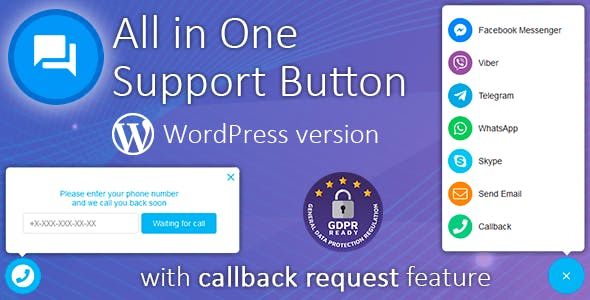 All in One Support Button with callback在线客服WordPress插件